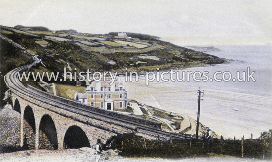 Railway viaduct and Carbis Bay, Cornwall. c.1910